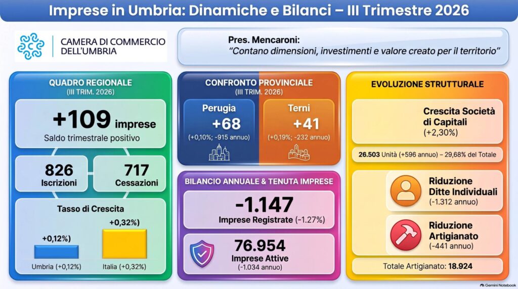 infografica imprese Umbria dinamiche e bilanci